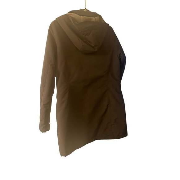 Lands End The Outfitters Black Long Hooded Coat M - Picture 3 of 5